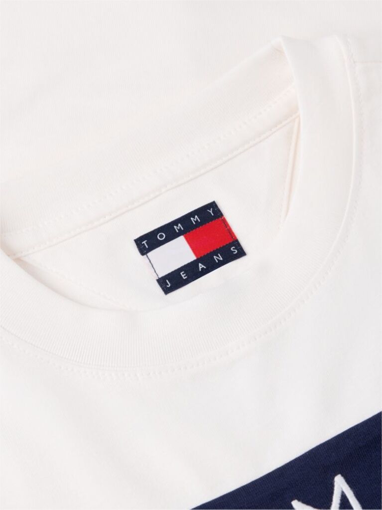 Άσπρο T-Shirt Με Λογότυπο Σημαίας  Γυναίκες