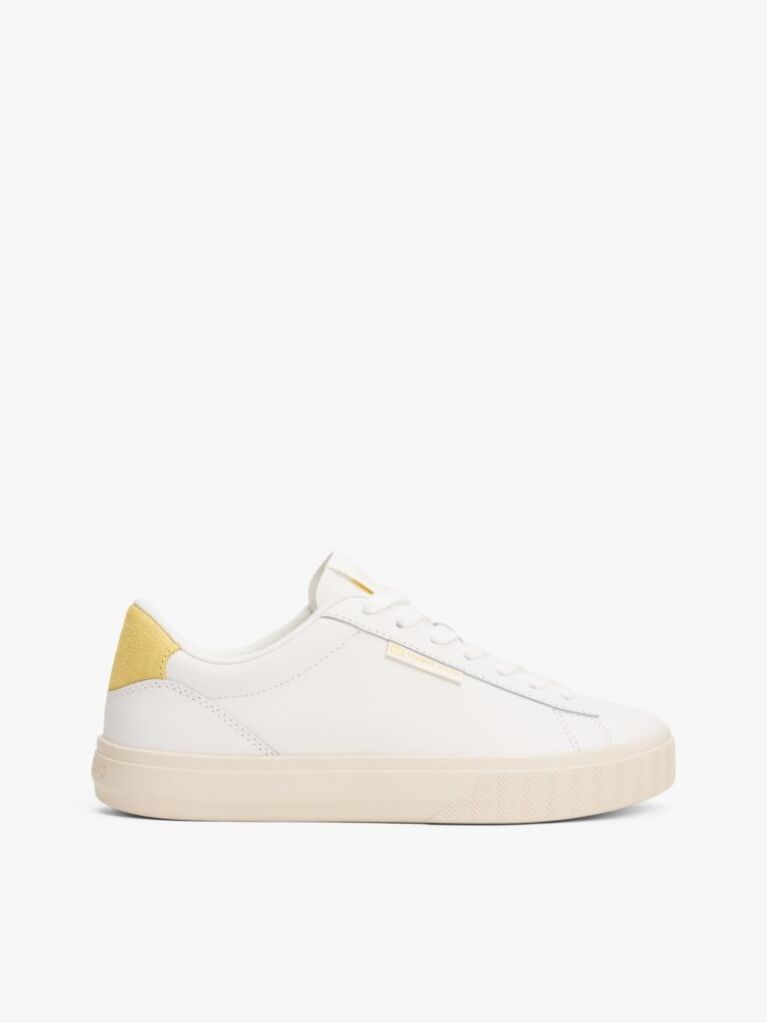 Κίτρινο Essential Δερμάτινα Sneakers Με Λεπτομέρειες Σε Αντίθεση  Γυναίκες