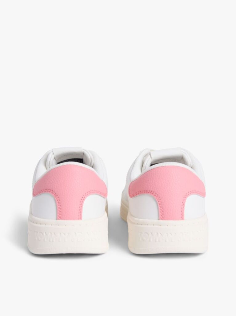 Άσπρο Δερμάτινα Sneakers Με Ανάγλυφο Λογότυπο  Γυναίκες