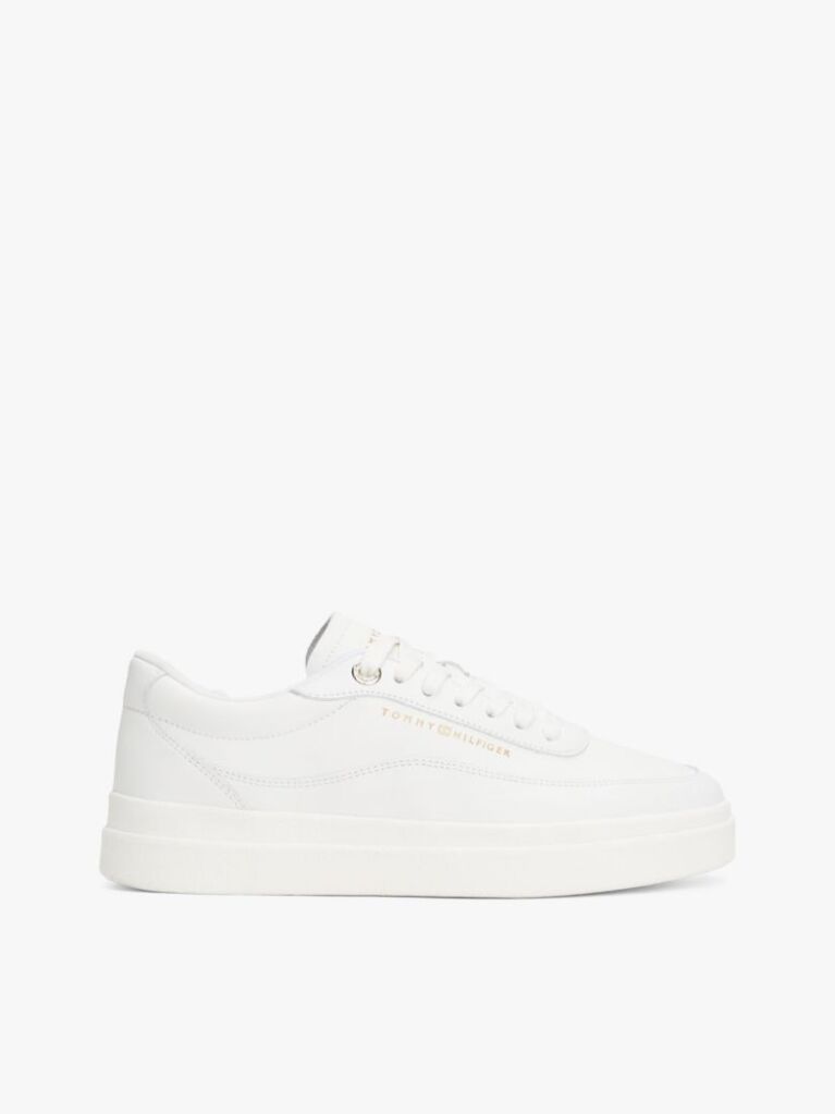 Άσπρο Δερμάτινα Sneakers Σε Στιλ Πλατφόρμας  Γυναίκες