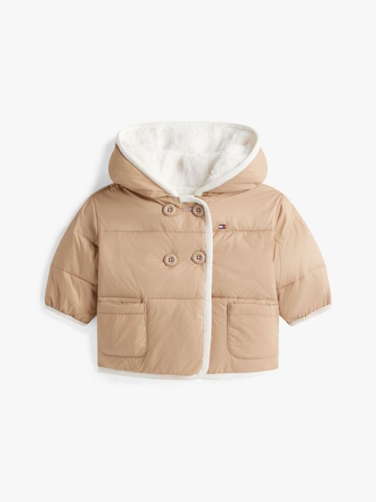Beige Reversible Teddy Fleece Jacket  Newborn