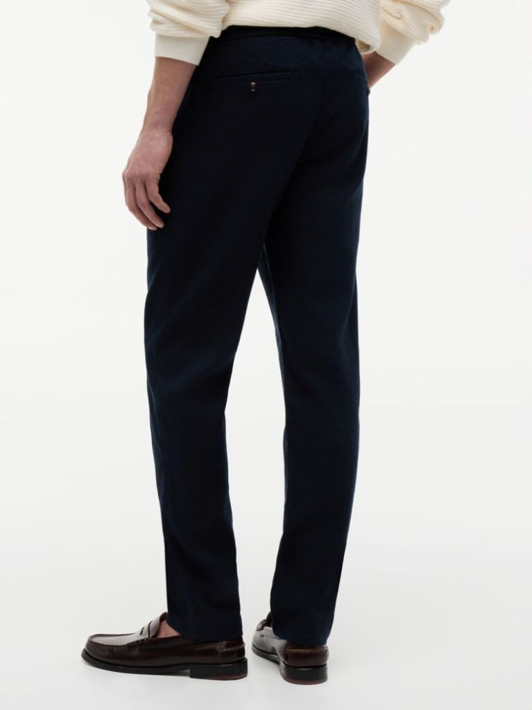 Μπλε Harlem Παντελόνι Chinos Λινό Σε Tapered Γραμμή  Άνδρες