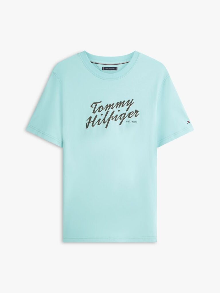 Μπλε T-Shirt Με Λογότυπο Και Κλασική Λαιμόκοψη  Άνδρες