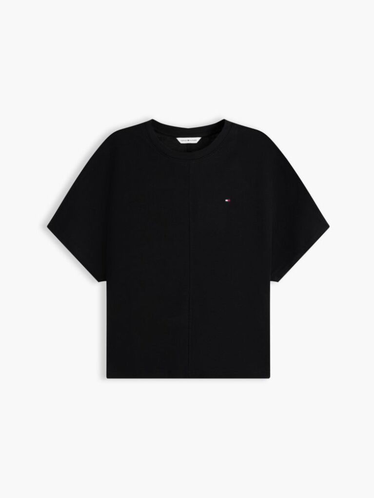 Μαύρο T-Shirt Με Κλασική Λαιμόκοψη Και Μανίκι Batwing  Γυναίκες
