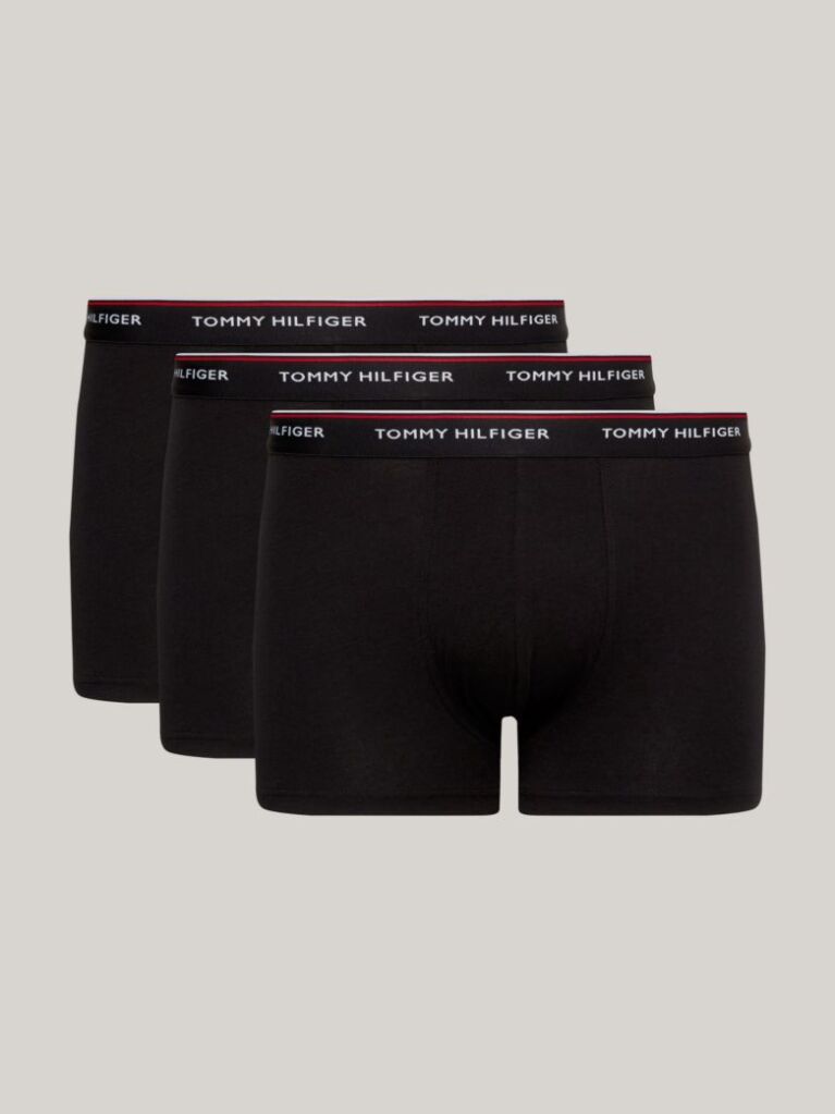 Black 3-Pack Stretch Cotton Trunks  Men