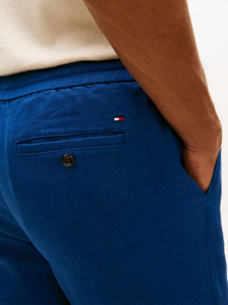 Μπλε Harlem Παντελόνι Chinos Λινό Σε Tapered Γραμμή  Άνδρες