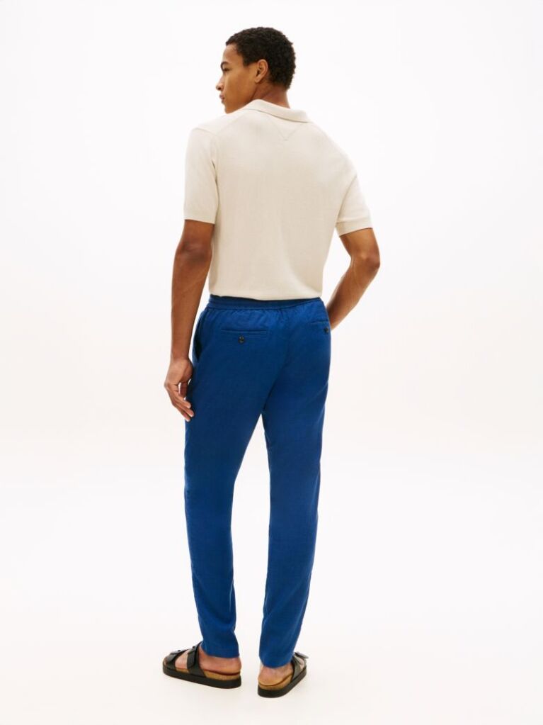 Μπλε Harlem Παντελόνι Chinos Λινό Σε Tapered Γραμμή  Άνδρες