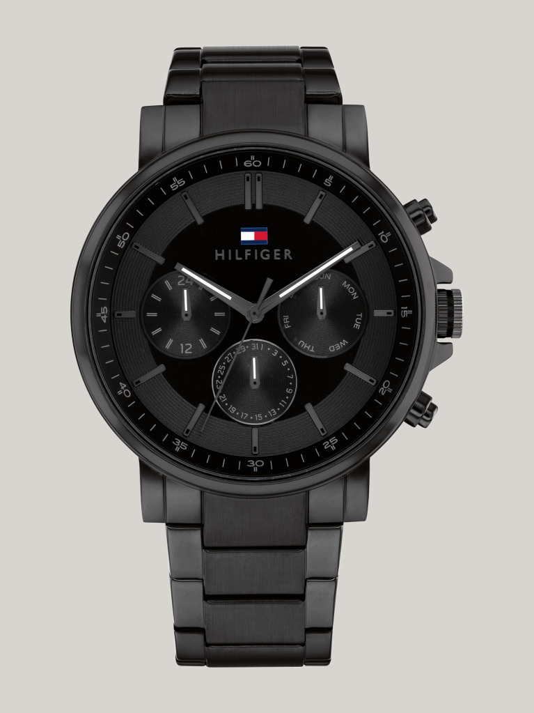 Black Ionic Black Skeleton Dial Sub-Counter Watch  Men