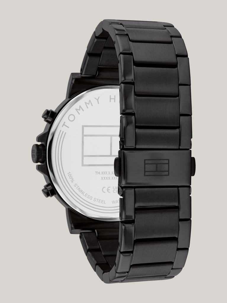 Black Ionic Black Skeleton Dial Sub-Counter Watch  Men