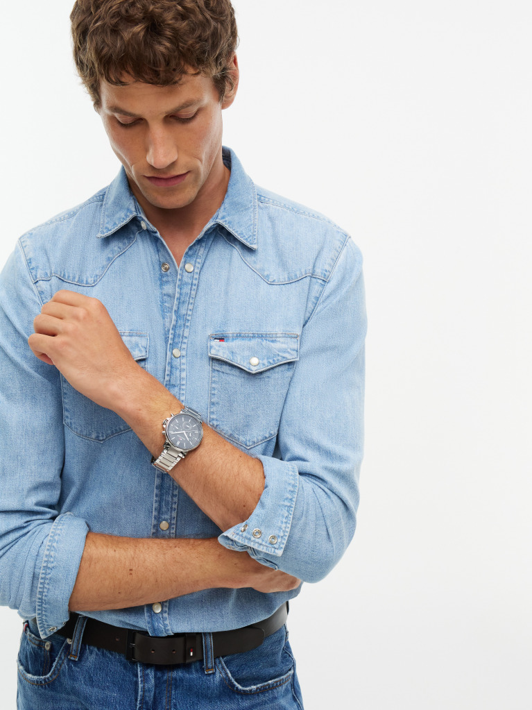 Blue Stainless Steel Watch  Men