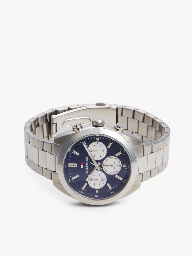 Blue Blue Dial Chronograph Chain-Link Watch  Men