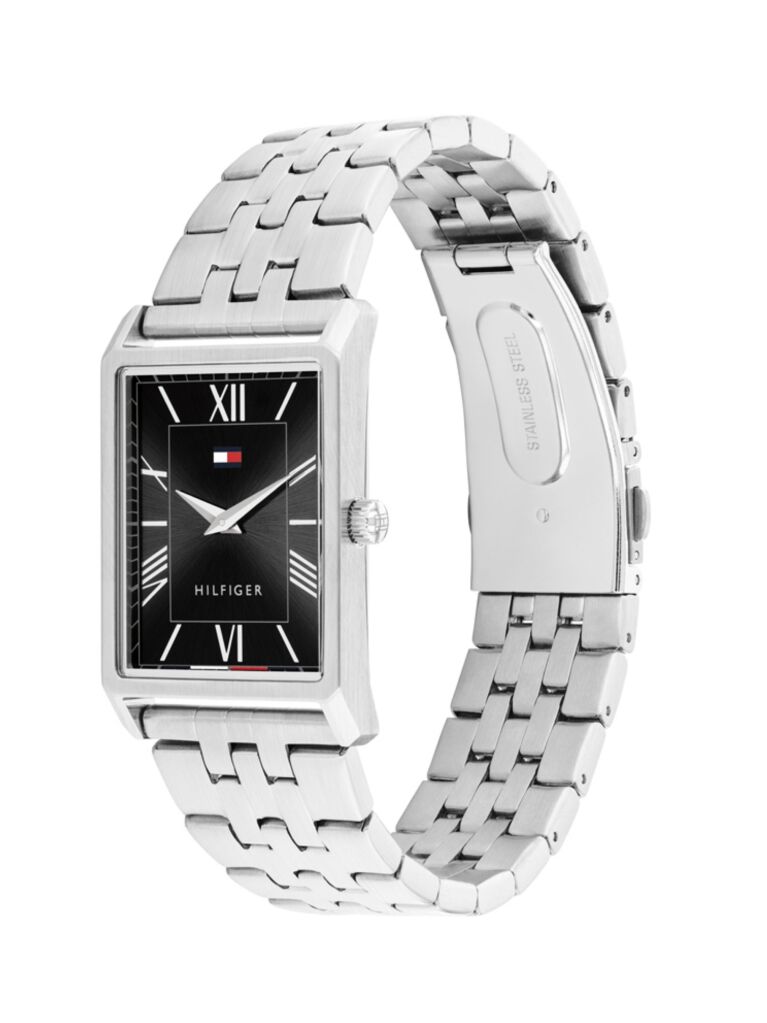 Black Silver-Black Dial Two-Tone Stainless Steel Watch  Men
