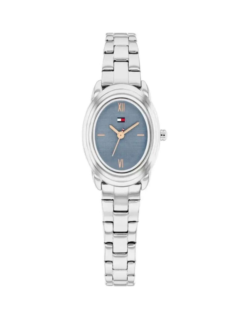 Blue Oval Dial Stainless Steel Bracelet Watch  Women