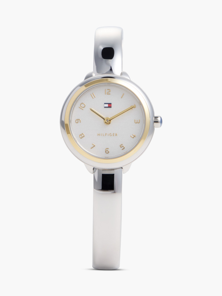 White Stainless Steel Bangle Watch  Women