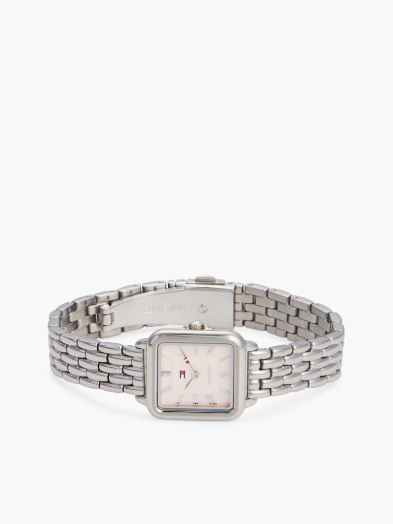 Pink Mother-Of-Pearl Dial Stainless Steel Watch  Women