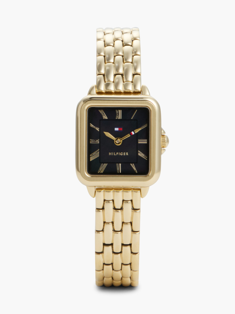 Black Black Mother-Of-Pearl Dial Gold-Plated Watch  Women