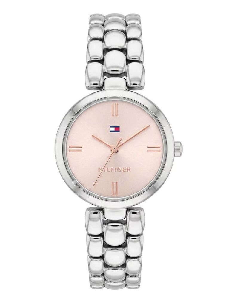 Pink Carnation Dial Stainless Steel Watch  Women