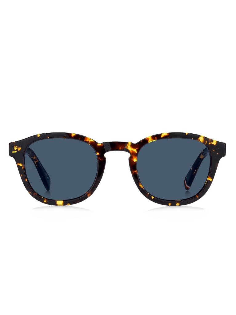 Brown Rivet Detail Oval Sunglasses  Men