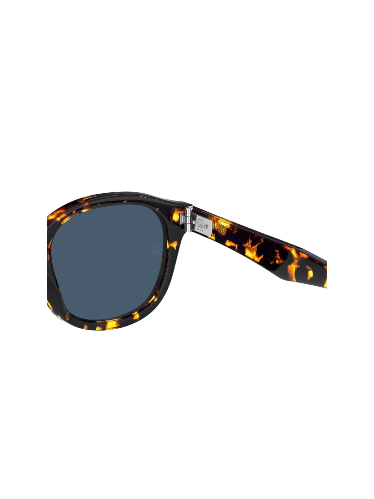 Brown Rivet Detail Oval Sunglasses  Men