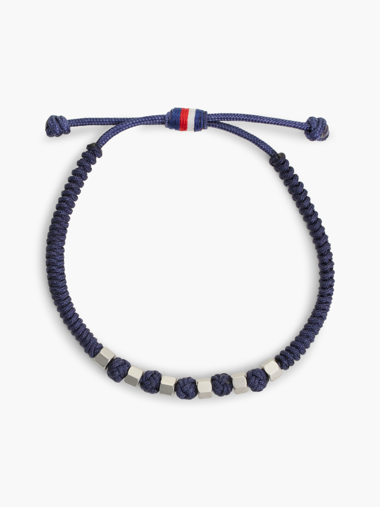 Blue Black Adjustable Sliding Knot Bracelet  Men