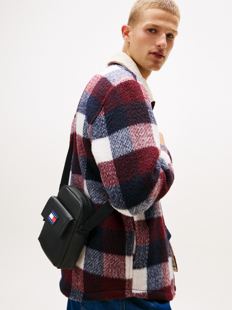 Black Padded Reporter Bag  Men