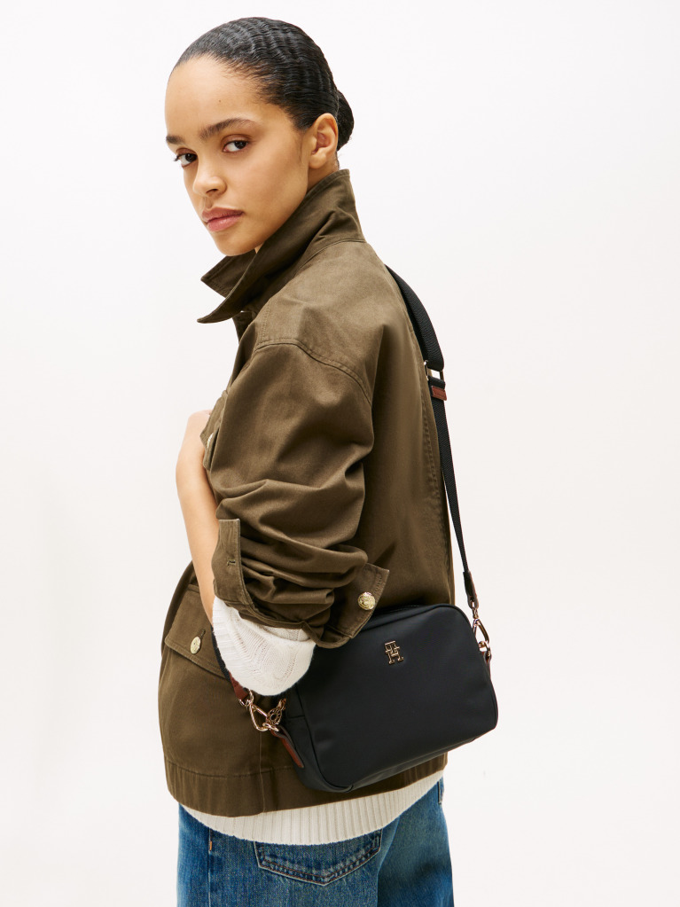 Black Webbing Crossbody Camera Bag  Women
