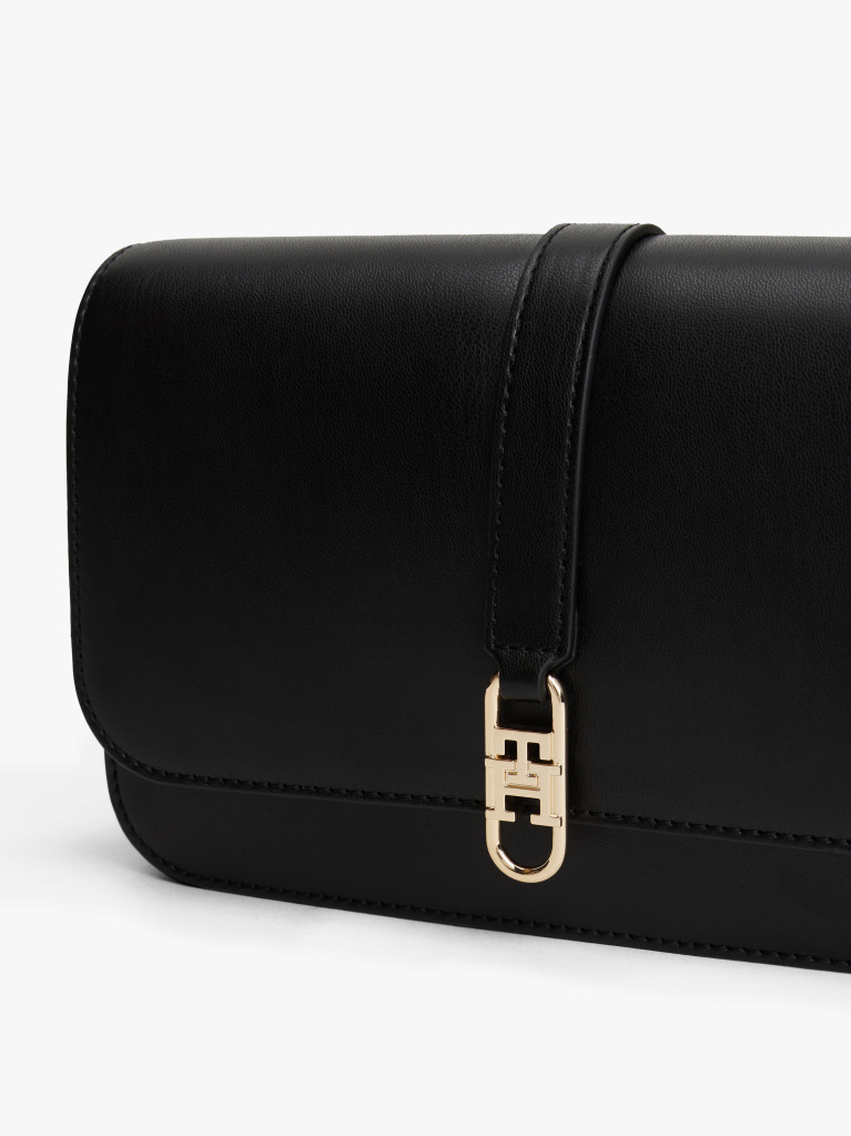Black TH Monogram Flap Crossbody Bag  Women