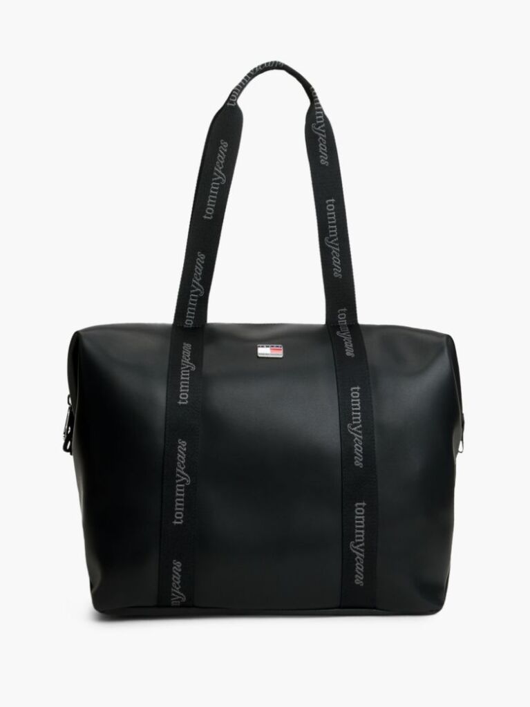 Black Essential Repeat Logo Tote Bag  Women