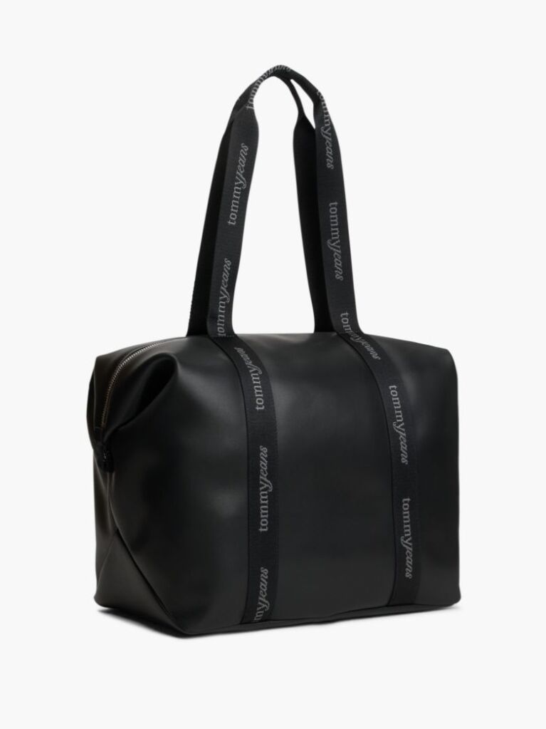 Black Essential Repeat Logo Tote Bag  Women