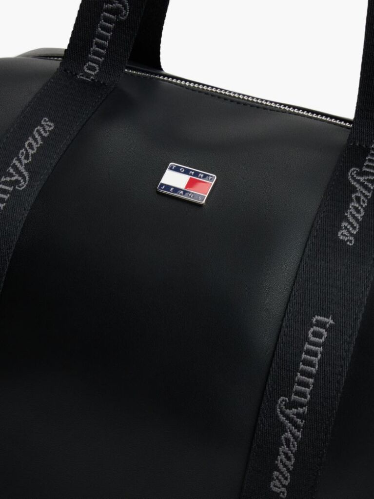 Black Essential Repeat Logo Tote Bag  Women