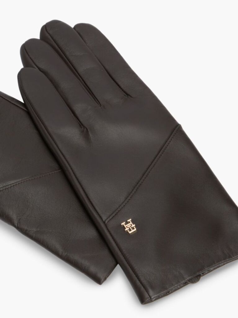 Brown Chic TH Monogram Leather Gloves  Women