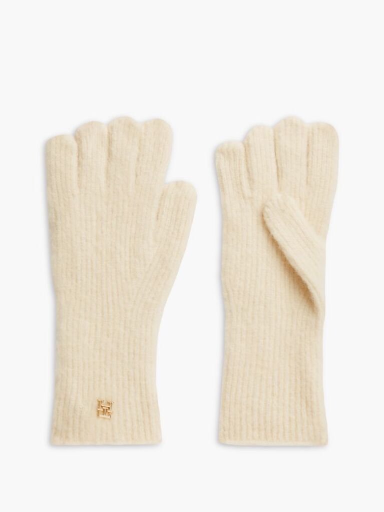 Beige Chic TH Monogram Gloves With Alpaca  Women