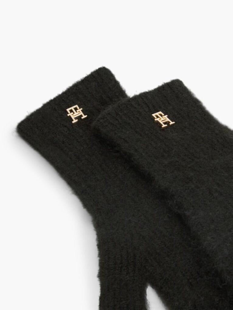 Black Chic TH Monogram Gloves With Alpaca  Women