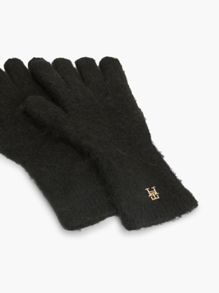 Black Chic TH Monogram Gloves With Alpaca  Women