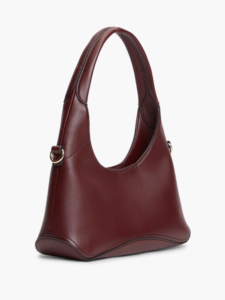 Red TH Monogram Plaque Crossbody Hobo Bag  Women