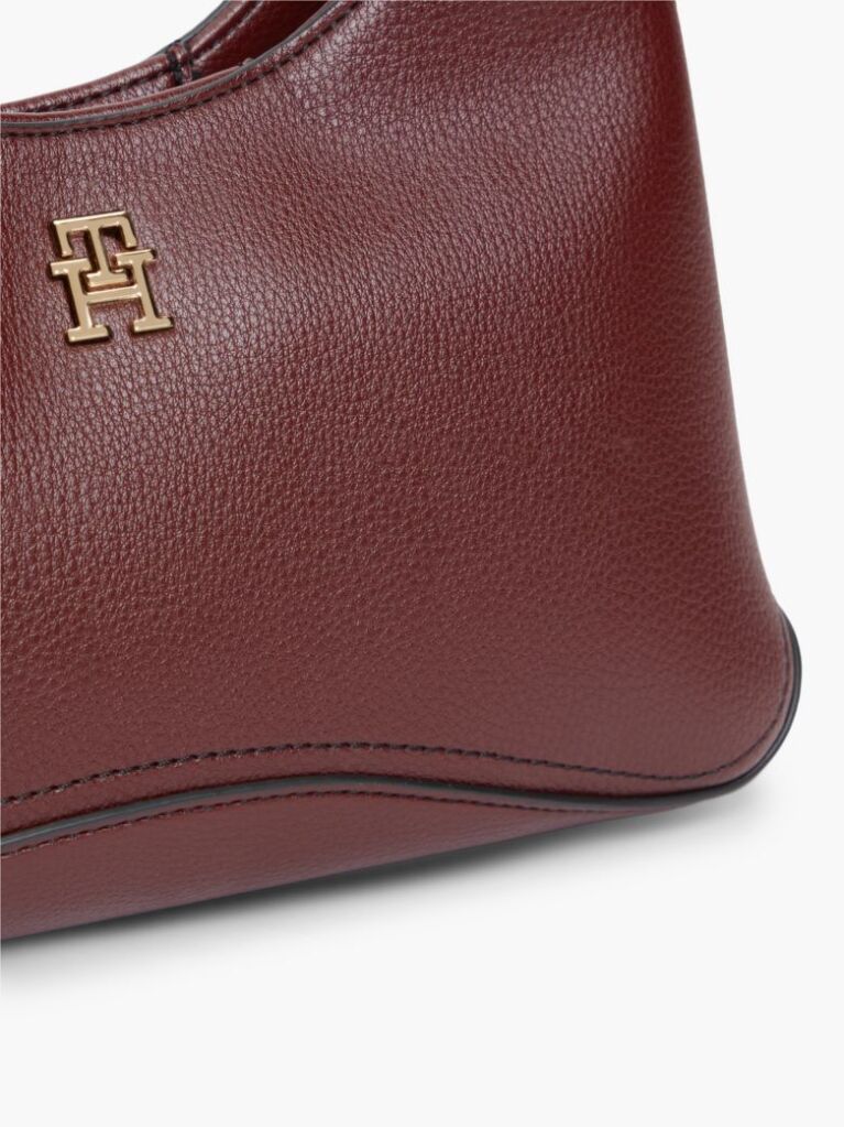 Red TH Monogram Plaque Crossbody Hobo Bag  Women