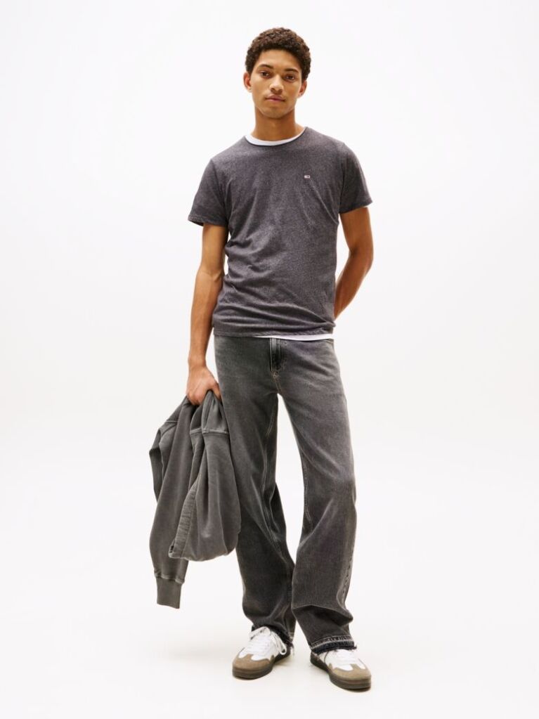 Black Mottled Slim Fit T-Shirt  Men