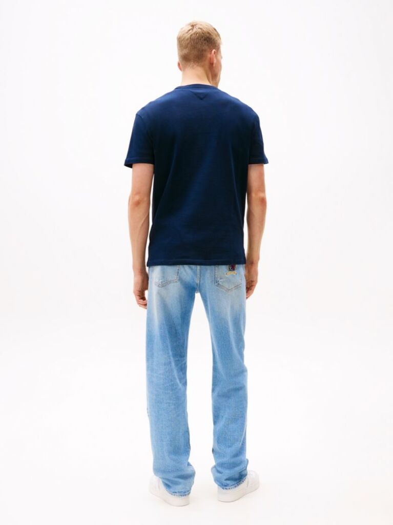 Μπλε T-Shirt Με Σήμα Tommy Και Κανονική Λαιμόκοψη  Άνδρες