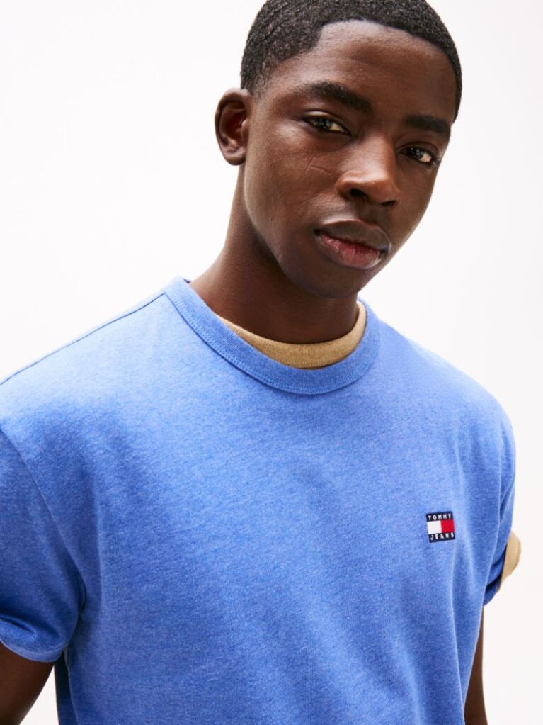 Μπλε T-Shirt Με Σήμα Tommy Και Κανονική Λαιμόκοψη  Άνδρες