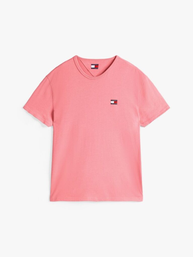 Ροζ T-Shirt Με Σήμα Tommy Και Κανονική Λαιμόκοψη  Άνδρες