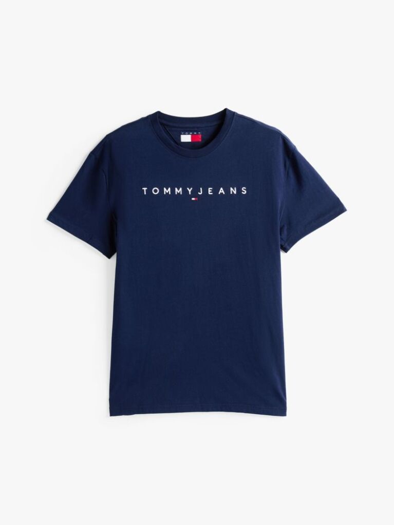 Μπλε T-Shirt Σε Κανονική Γραμμή Με Κεντητό Λογότυπο  Άνδρες
