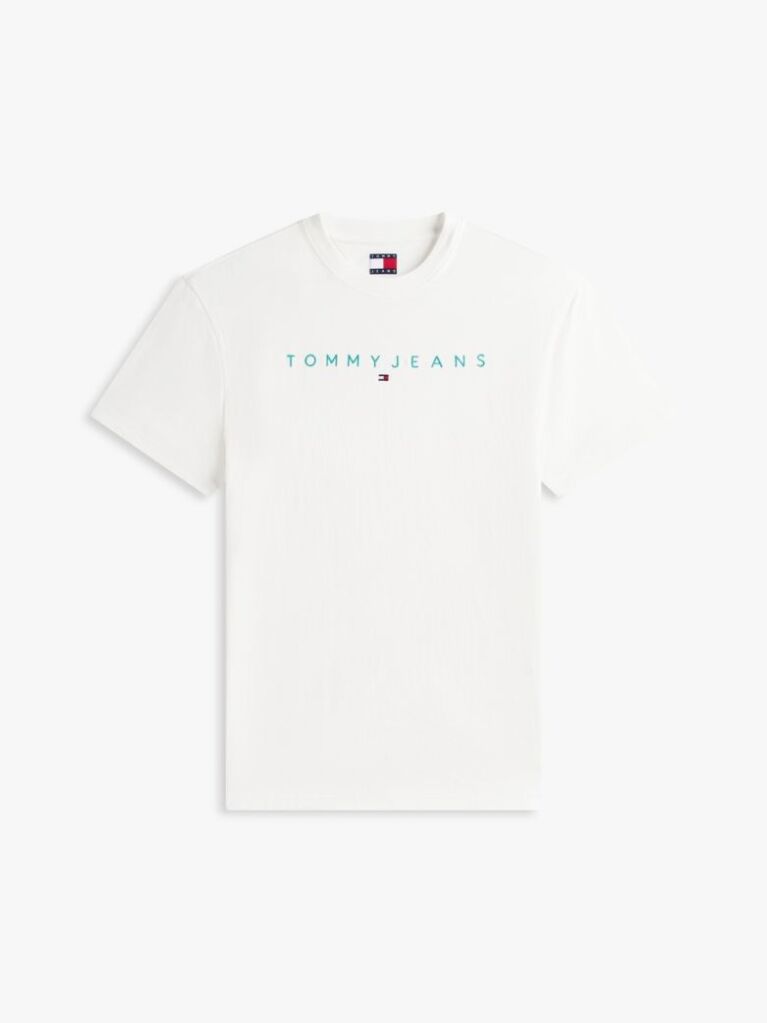 Άσπρο T-Shirt Σε Κανονική Γραμμή Με Κεντητό Λογότυπο  Άνδρες