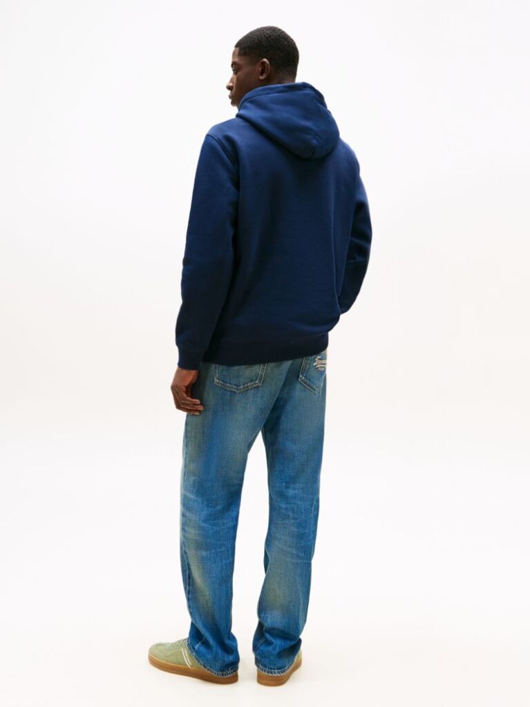 Μπλε Hoody Σε Κανονική Γραμμή Με Λογότυπο  Άνδρες