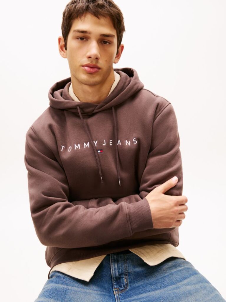 Καφέ Hoody Σε Κανονική Γραμμή Με Λογότυπο  Άνδρες