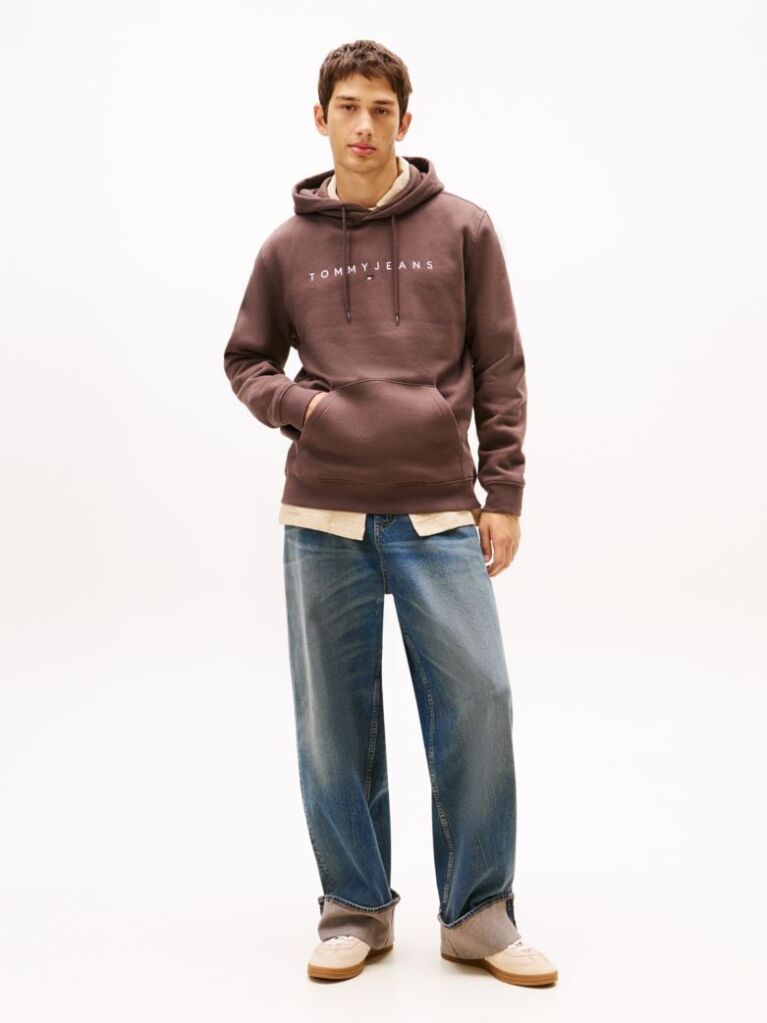 Καφέ Hoody Σε Κανονική Γραμμή Με Λογότυπο  Άνδρες