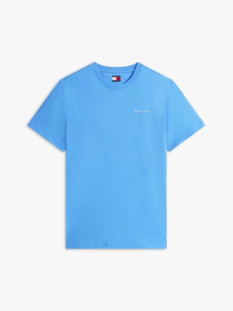 Μπλε Slim T-shirt Με Λογότυπο Και Στρογγυλή Λαιμόκοψη  Άνδρες