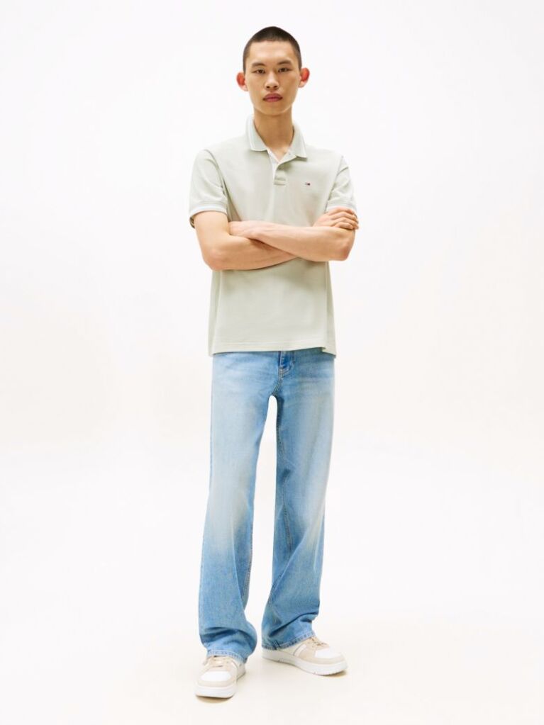 Green Tipped Regular Fit Polo Shirt  Men