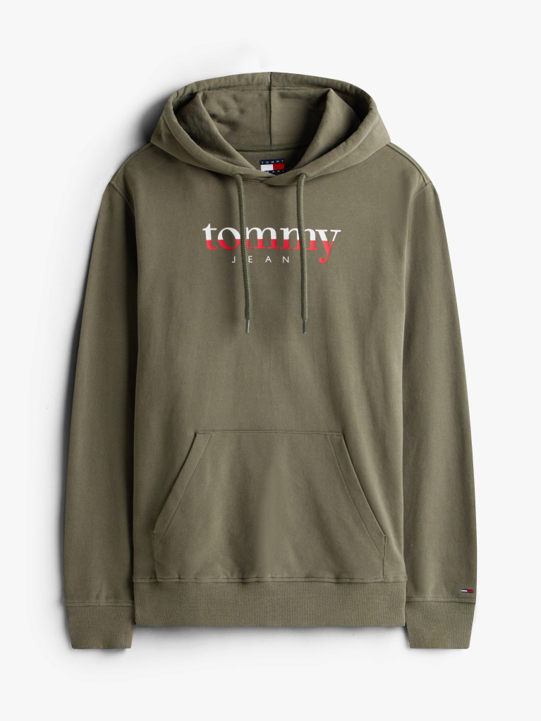 Green Logo Drawstring Terry Hoody  Men