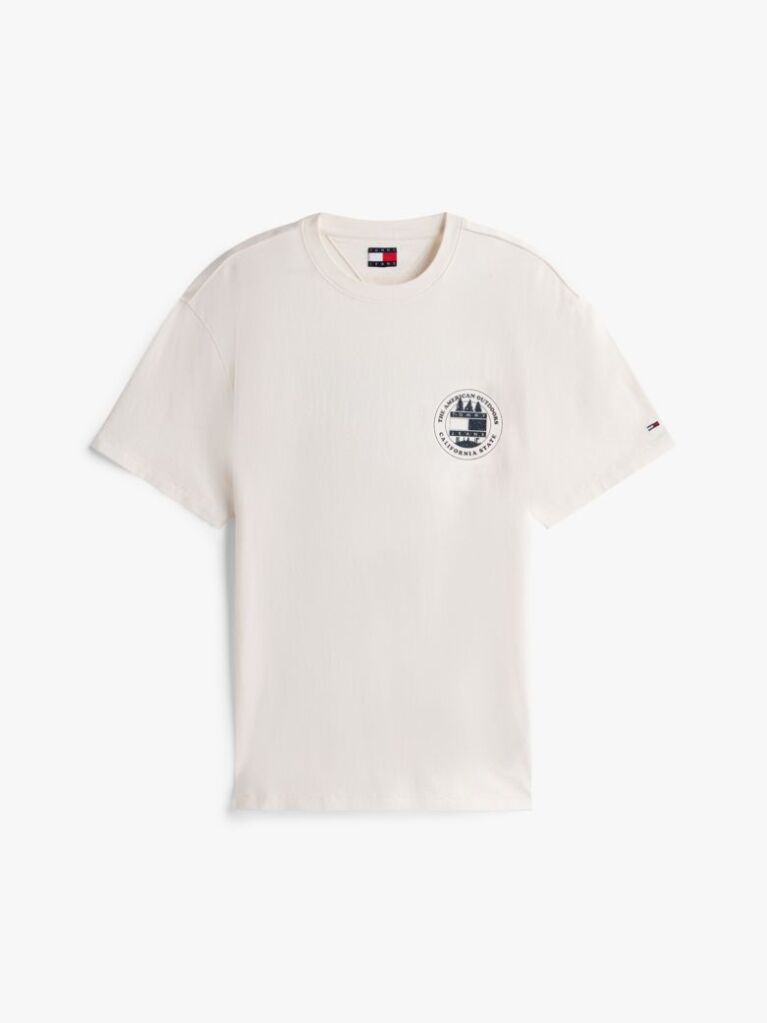 Άσπρο Άνετο T-Shirt Με Πίσω Σλόγκαν  Άνδρες