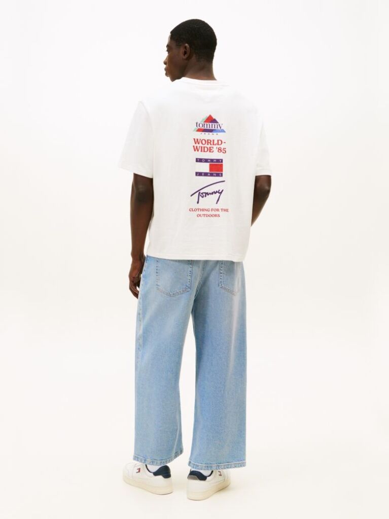 Άσπρο 90s T-Shirt Με Λογότυπο Στην Πλάτη  Άνδρες